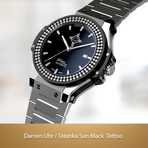 Tatankasun Black Tattoo Damen Uhr