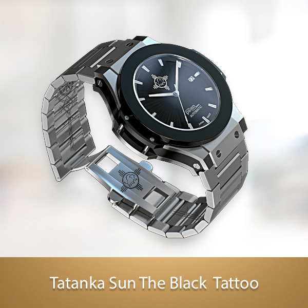 TatankaSun Black Tattoo Man Watch